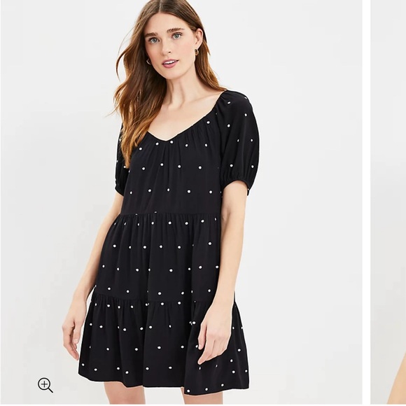 LOFT Dresses & Skirts - Loft dotted tiered dress